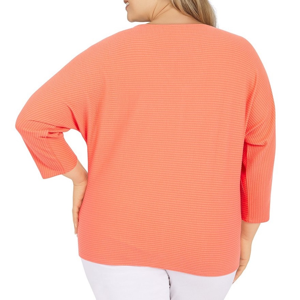 Ruby Rd. Tie Front Knit Ottoman Top - Picture 2 of 8